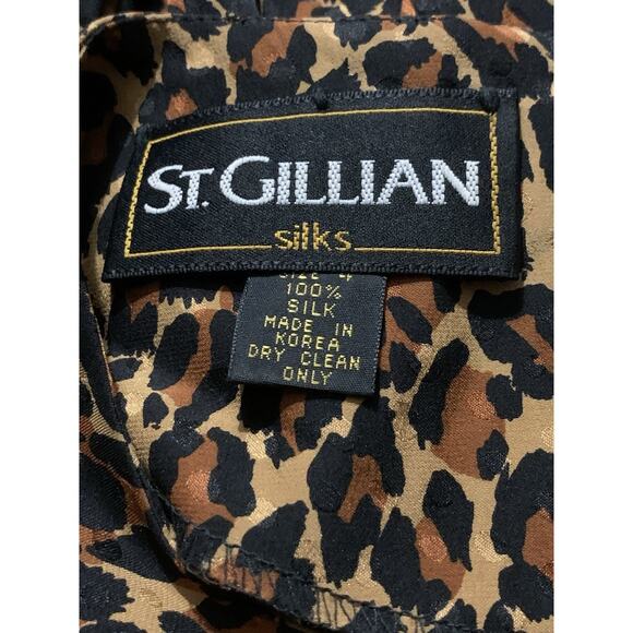 Vintage St. Gillian 100 % Silk leopard Dress US 4 - Picture 4 of 8